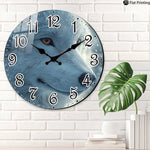 Horloge Murale Loup Mystique "Yeux d'Ambre"