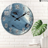 Horloge Murale Loup Mystique "Yeux d'Ambre"