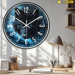 Horloge Murale Loup Noir "Reflets Aquatiques"