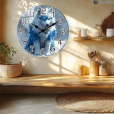 Horloge Murale Loup aux Motifs Bleus