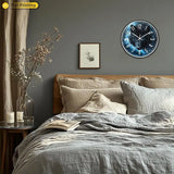 Horloge Murale Loup Noir "Reflets Aquatiques"