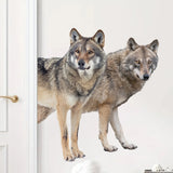 Sticker Mural Loups "Duo Sauvage"