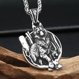 COLLIER LOUP GUERRIER (ACIER)