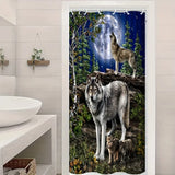 Wolf Shower Curtain Lunar Family