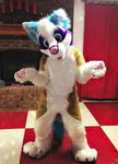 COSTUME FURRY CHIEN ARC-EN-CIEL CRAQUANT