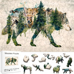 Puzzle Loup IQ en Bois