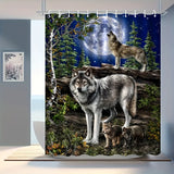 Wolf Shower Curtain Lunar Family