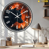 Horloge Murale Loup Forêt Enflammée