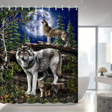 Wolf Shower Curtain Lunar Family