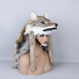 Wolf-Kopfschmuck Rotbraun "Rudelführer"