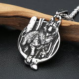 COLLIER LOUP GUERRIER (ACIER)