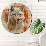 Horloge Murale Loup Rustique