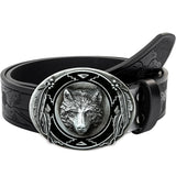 Black Wolf Belt "Carved Totem"