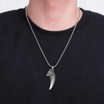 COLLIER LOUP CROC SAUVAGE (ACIER)