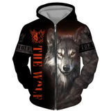 Sweat Loup Noir et Blanc