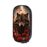TROUSSE LOUP BRUN ET ROSES ROUGES