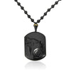 COLLIER LOUP OBSIDIENNE