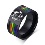 bague loup couleurs arc en ciel 