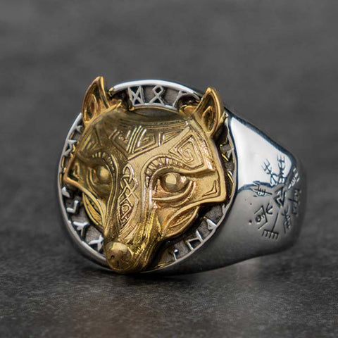 Bijoux Nordique Terre Des Vikings Bague Bague Loup Nordique Terre