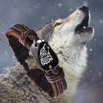 bracelet en cuir loup hurlant motif tribal