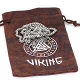 collier loup avec symboles triquetra viking