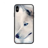 Coque iphone loup yeux bleu