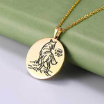 Pendentif loup or solitaire 