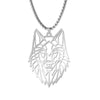 COLLIER LOUP ORIGAMI (ACIER)