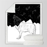 plaid soyeux loup constellation 