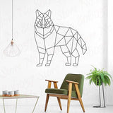 Stickers loup mural origami