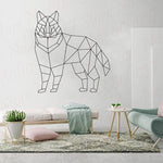 Stickers mural loup origami 