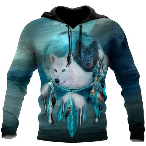 Indian Wolf Sweatshirt for Men | Terre des Loups Indian Wolf Sweatshirt for Men | Terre des Loups