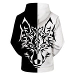 sweat motif loup face arrière