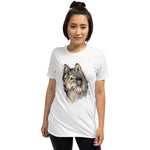 T-shirt dessin tête de loup femme