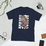 T-shirt imprimé loup skateur style cartoon bleu marine
