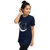 T-shirt loup cri lunaire femme