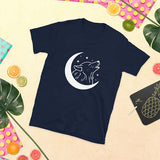 T-shirt loup cri lunaire imprimé bleu marine