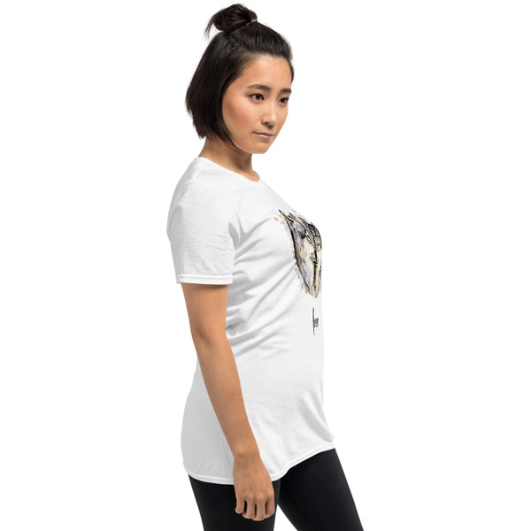 T-shirt Loup Origami Graphique The Marine Brand - Tailles S à XL, Blanc, Neuf Avec étiquettes