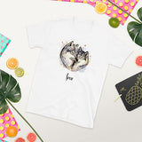 T-shirt loup imprimé "LOVE" unisexe