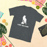 T-shirt loup solitaire gris unisexe