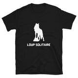 T-shirt loup solitaire noir