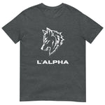 T-shirt loup unisexe gris "L'Alpha"