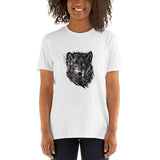 T-shirt tête de loup noir femme