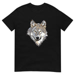 T-shirt tête de loup regard perçant noir