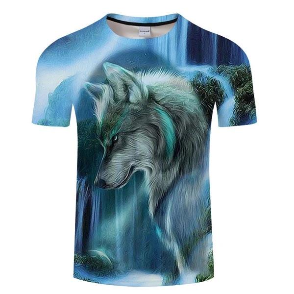 Loup Animal Tee Shirt Homme Loup T-shirt Tête De Loup Le
