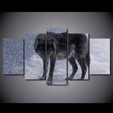 tableau imprimé de loup noir 